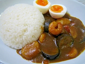 ムキエビと茄子の海鮮カレー☆