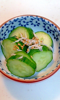 キュウリとちりめんじゃこの酢の物