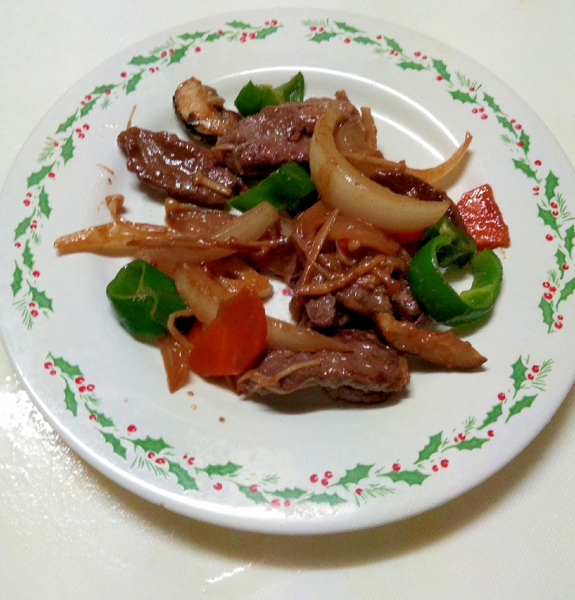 鹿肉の野菜炒め
