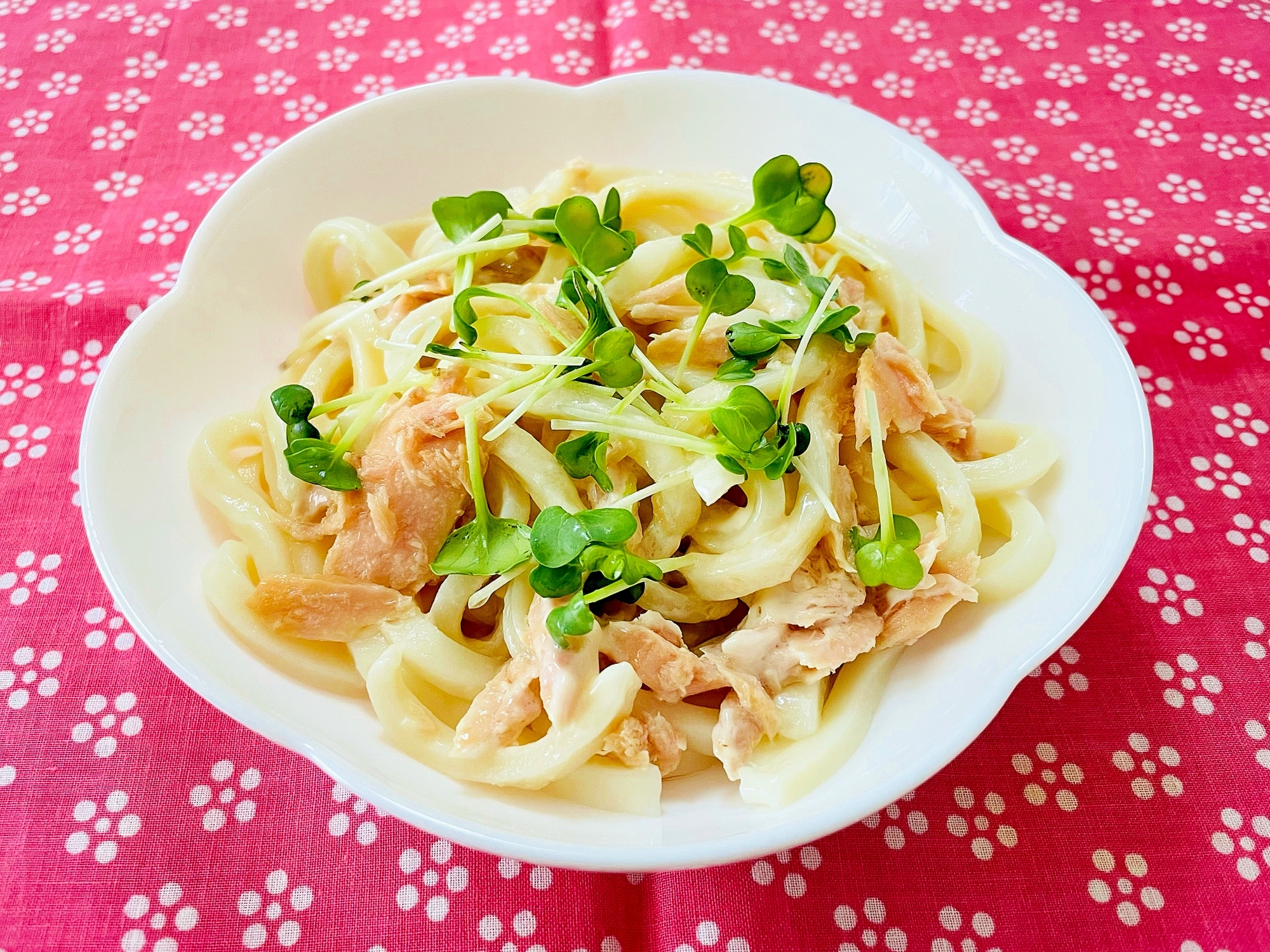 冷凍うどんで簡単♪冷製ツナマヨうどん