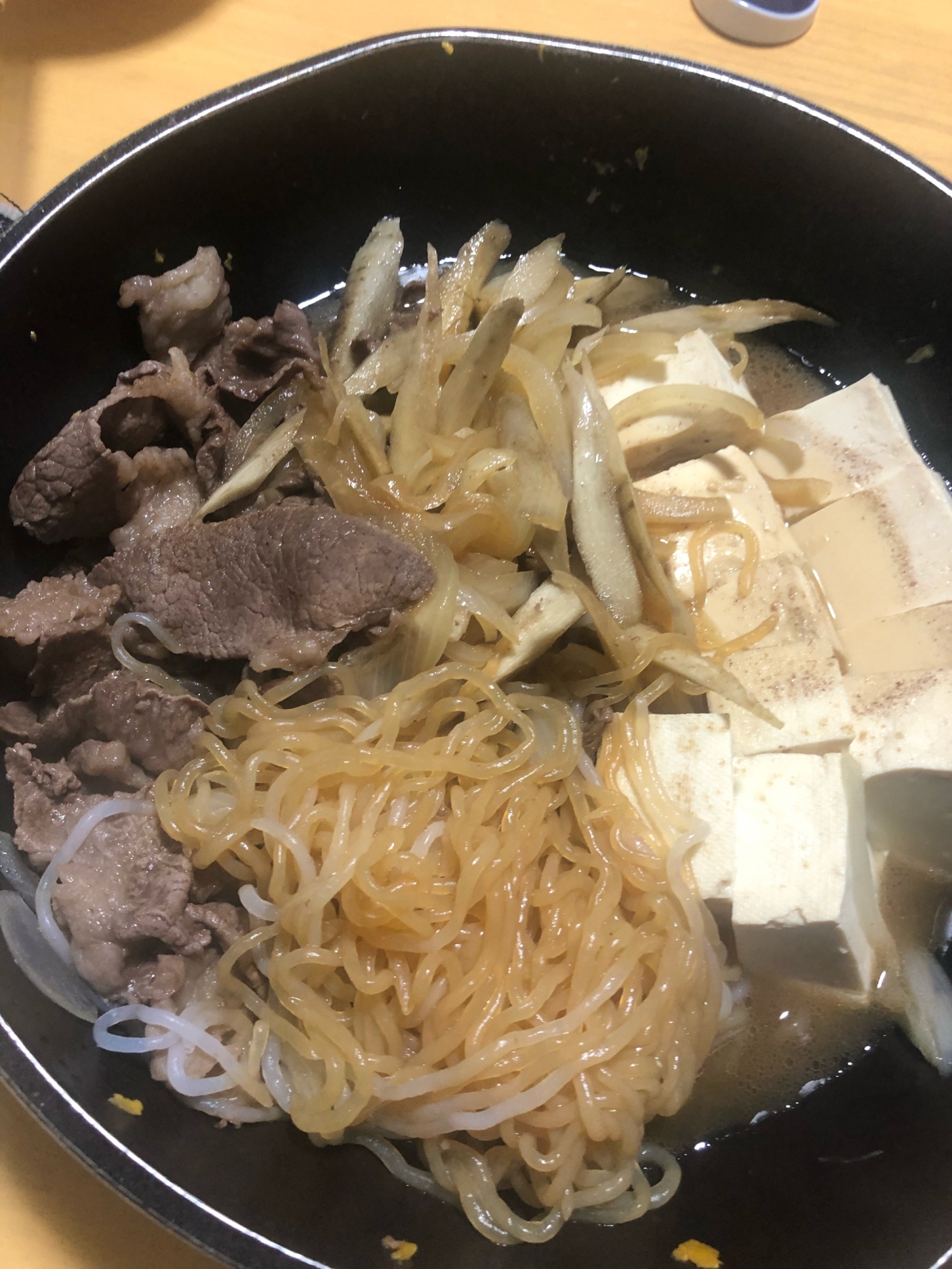 すき焼風の肉豆腐