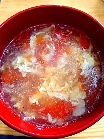 トマト嫌いな家族にも大好評でした。本格的中華スープを味わえました♪