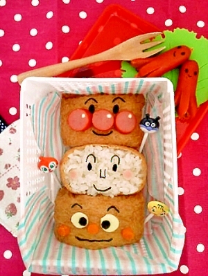 お稲荷さんdeあんぱんまんトリオ キャラ弁 レシピ 作り方 By まい まい 楽天レシピ お稲荷さんdeあんぱんまんトリオ キャラ弁 レシピ 作り方 By まい まい 楽天レシピ