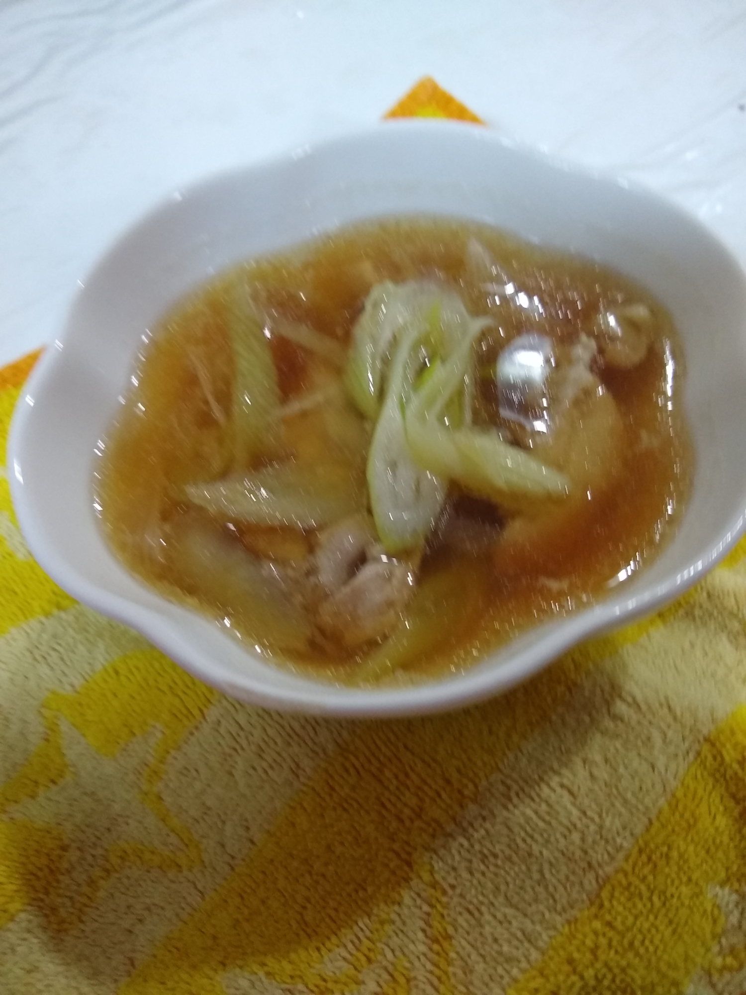 しょうがでポカポカ★腸活～鶏モモのごぼうスープ