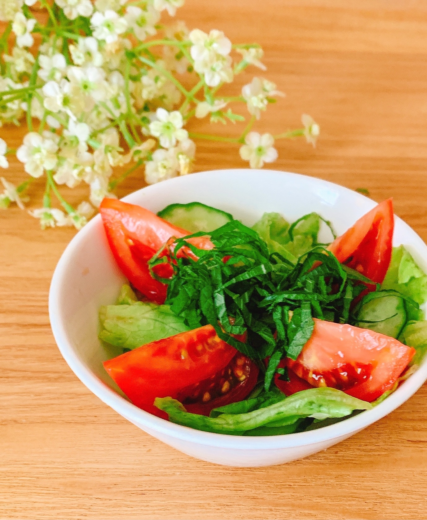 大葉しそと野菜サラダ♪