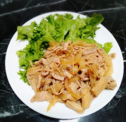 豚肉とえのきの炒め物