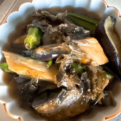 簡単！揚げない！ナスとオクラの揚げ浸し