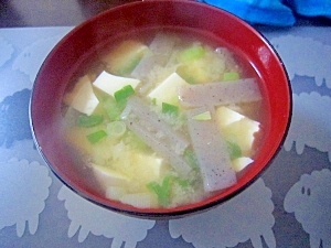 和朝食！こんにゃくと豆腐のお味噌汁★