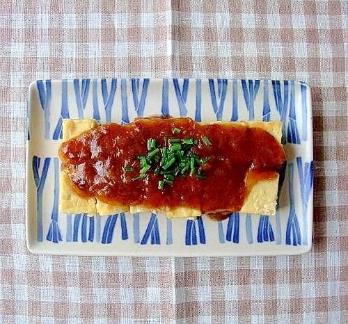 高野豆腐のおかかあんかけ