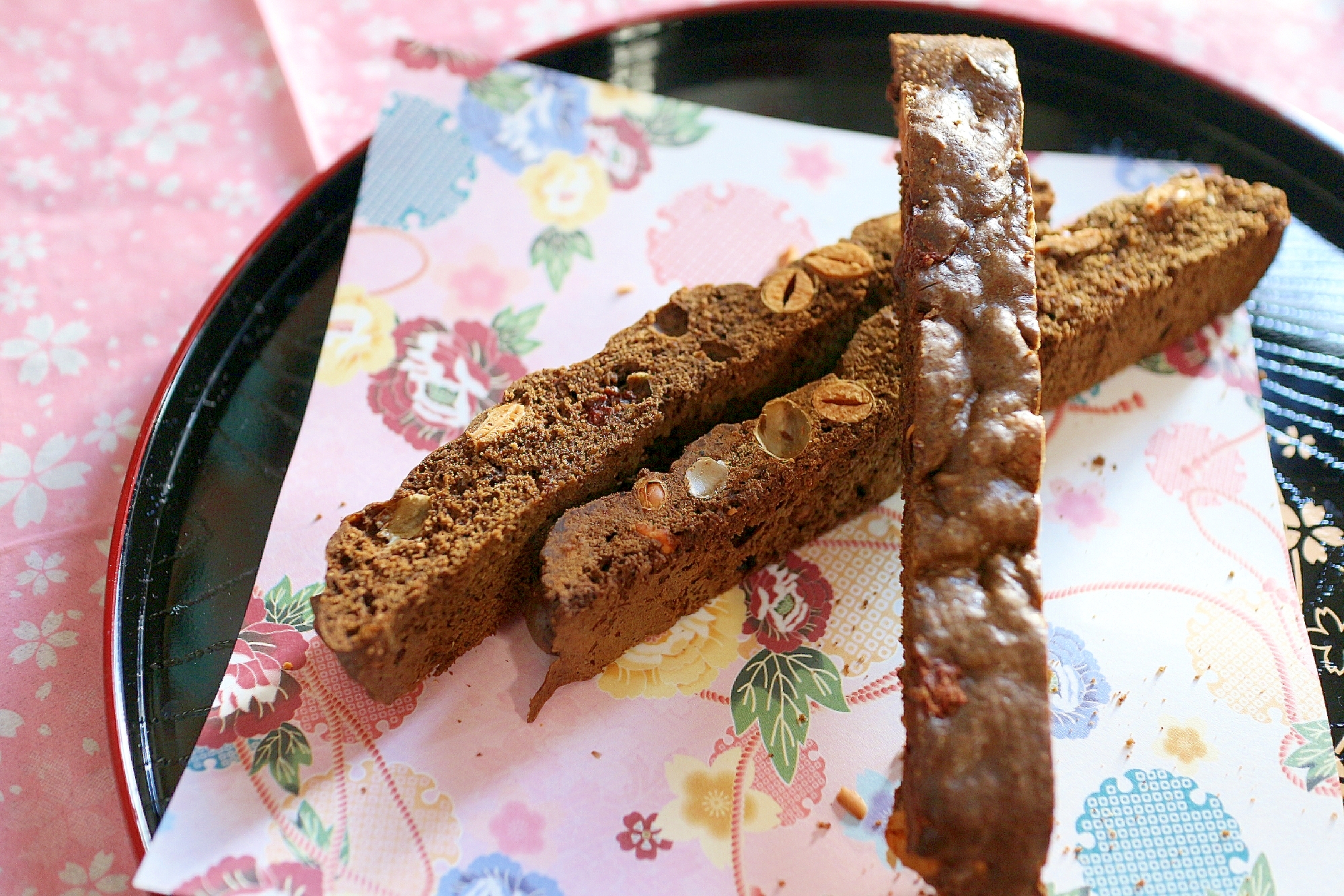 節分豆入り!ほうじ茶とチョコのビスコッティ