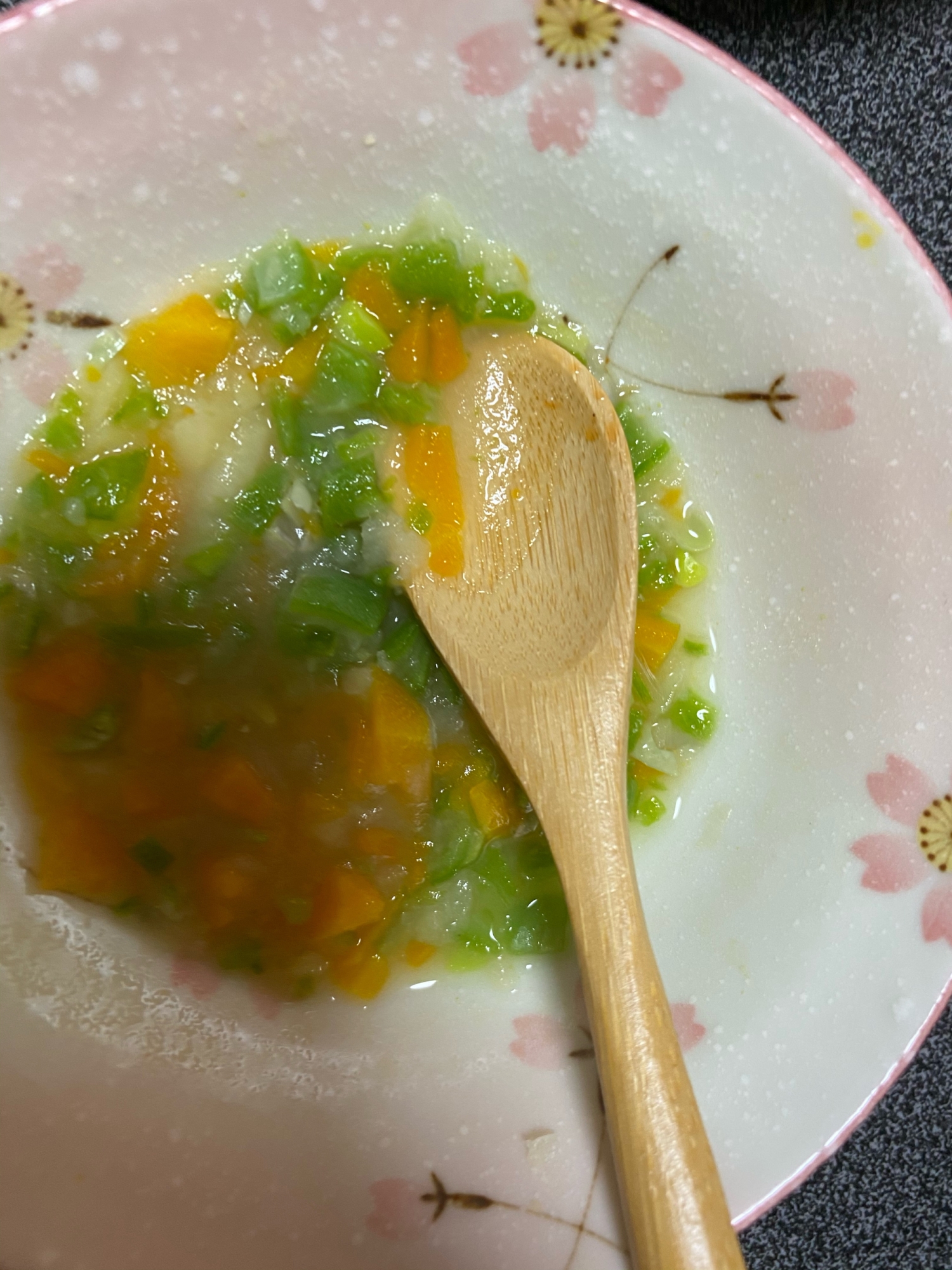 離乳食7ヶ月　インゲンと人参