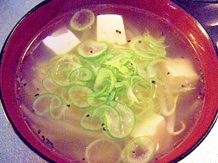 モヤシと豆腐の中華スープ