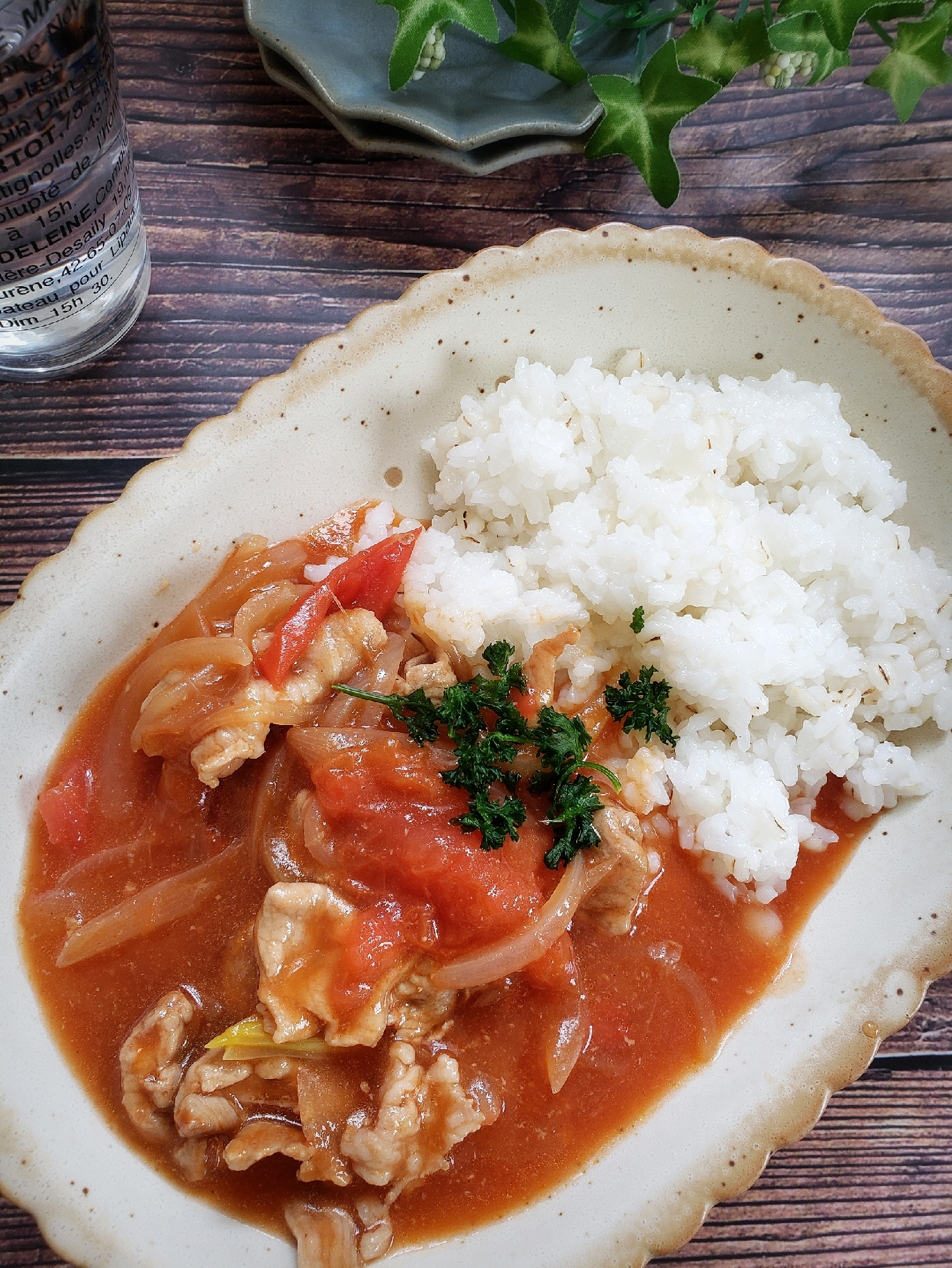 トマト缶不要！豚こまとトマトの和風ハッシュドポーク