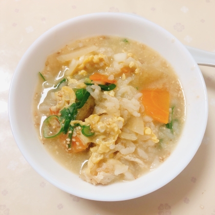 シーフード明日葉粉入りおかゆ♪