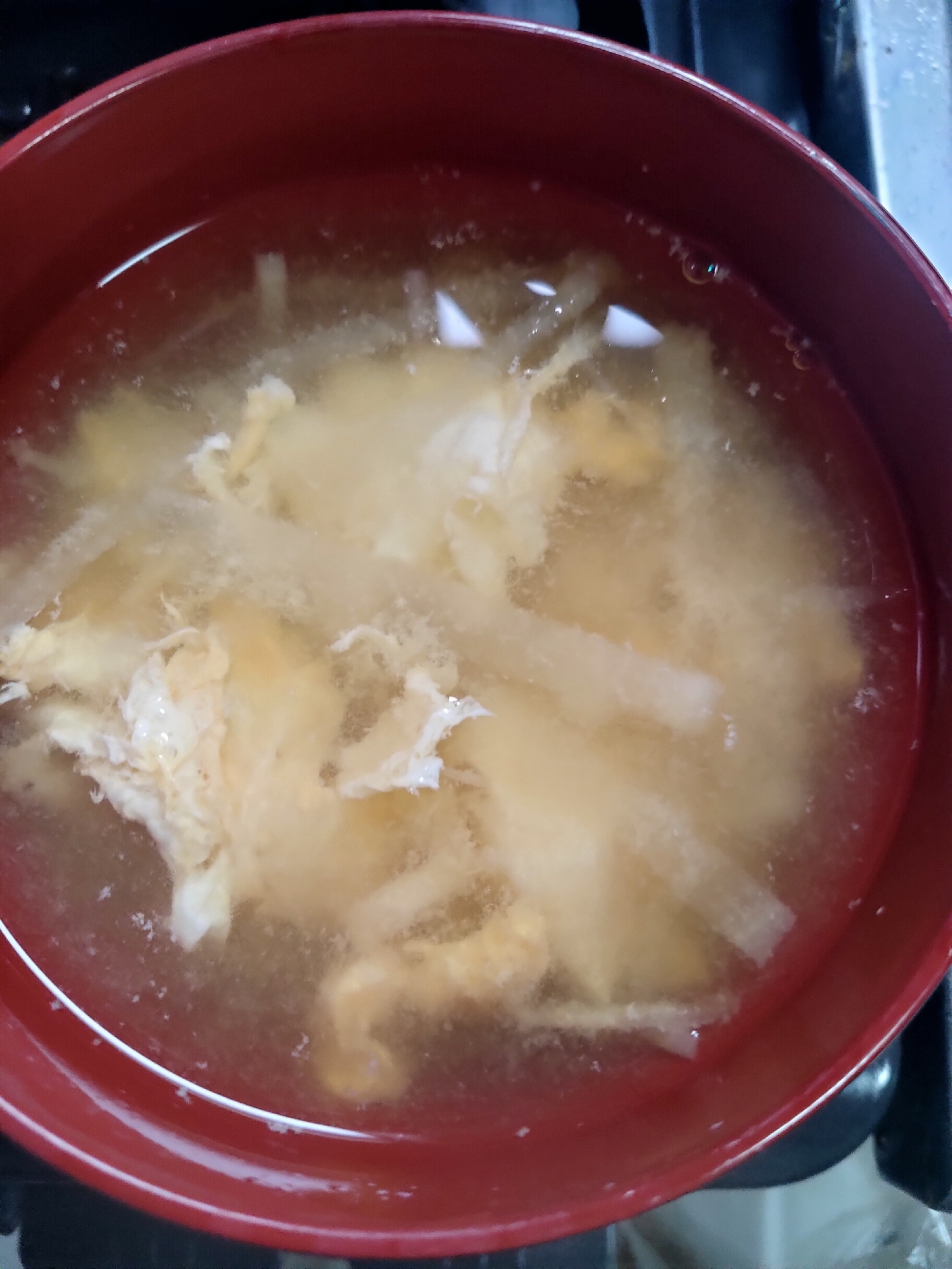 豆腐と舞茸氷と卵、大根のお味噌汁