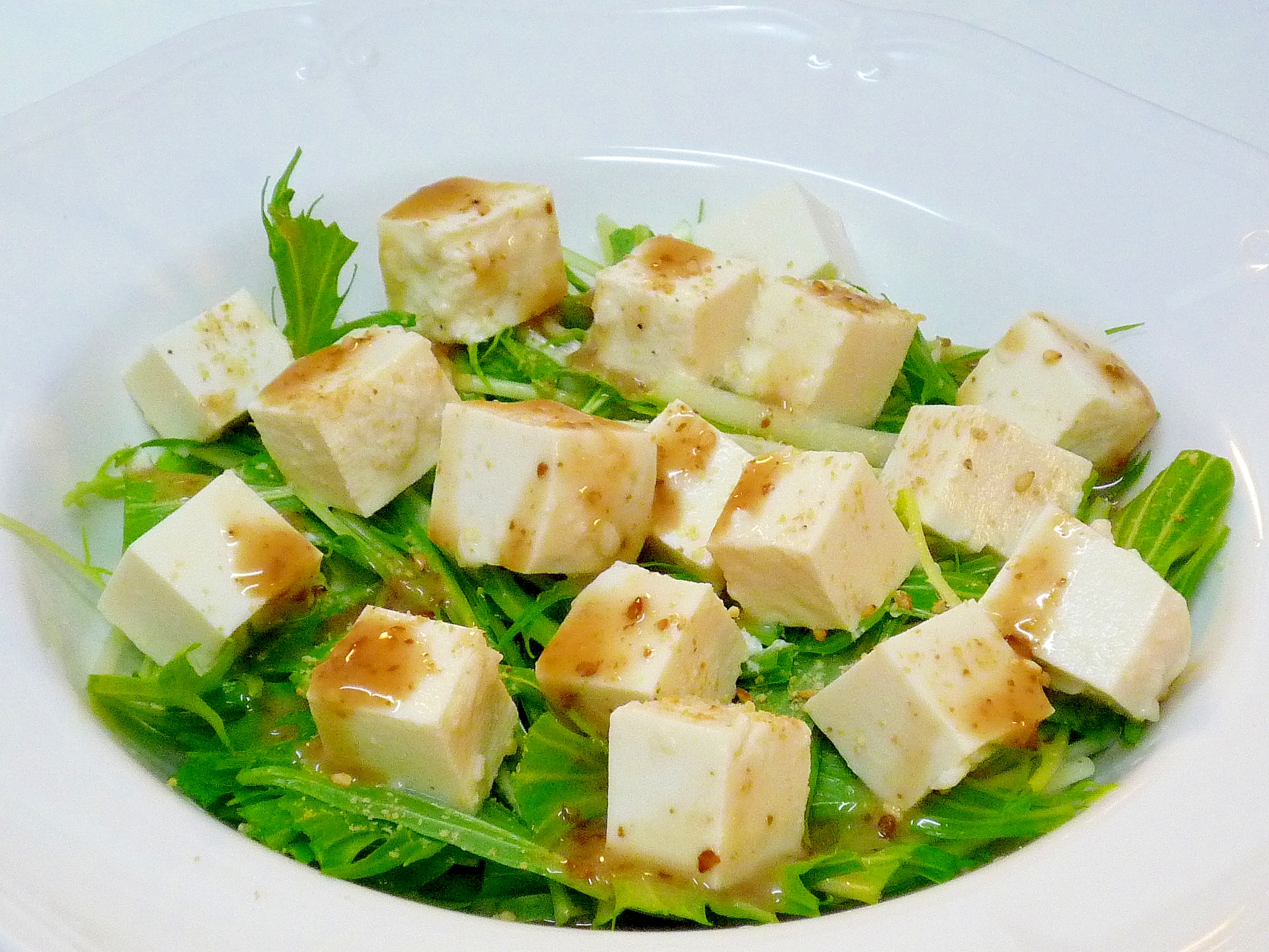 塩糀豆腐と水菜のサラダ