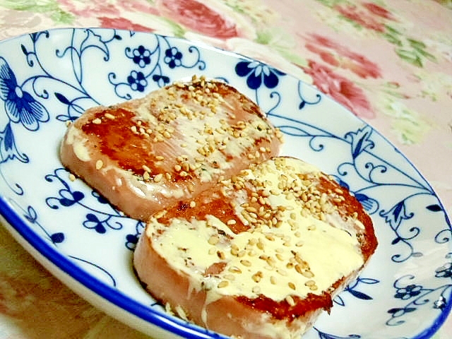 ツーンと味わう❤スパムの山葵醤油マヨネーズ焼き❤