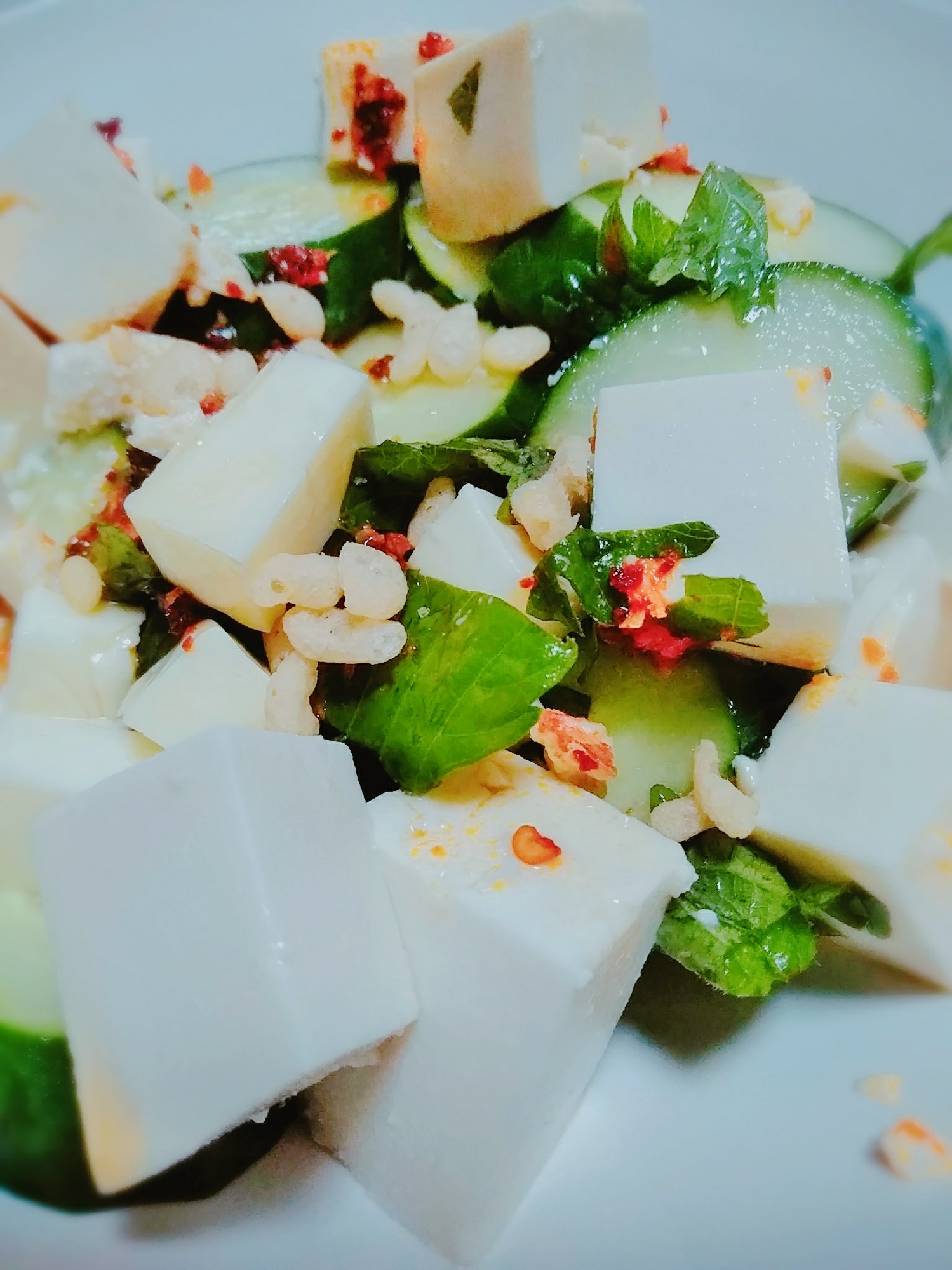豆腐きゅうりのラー油サラダ