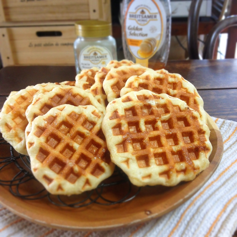 ホームベーカリーでお任せ♪ザラメ入りワッフル♡