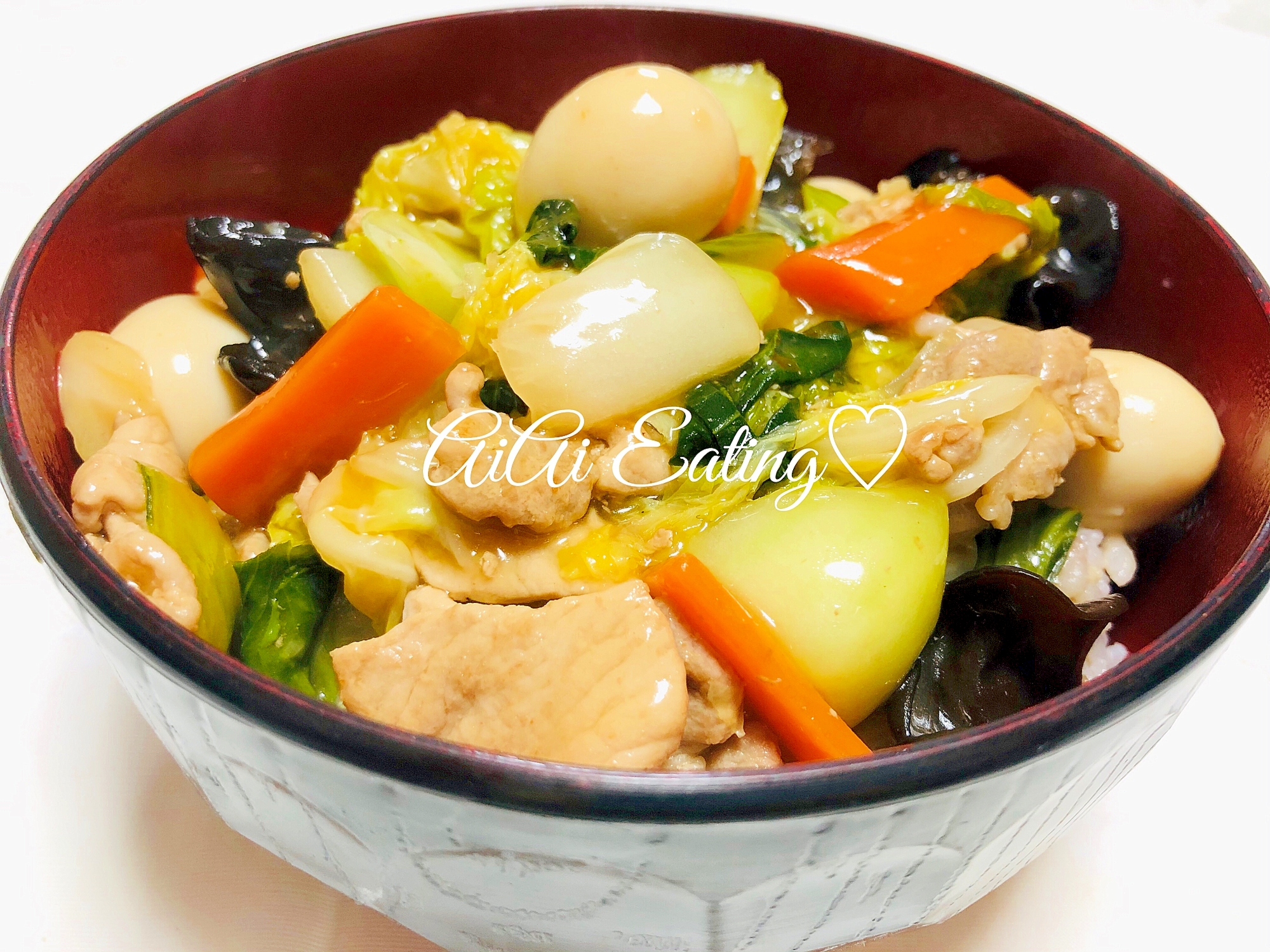 野菜たっぷり時短 トロッと簡単みんなの中華丼 レシピ 作り方 By あいあい 楽天レシピ