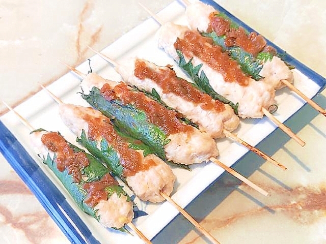 トースターで簡単!鶏ひき肉の梅じそつくね♪