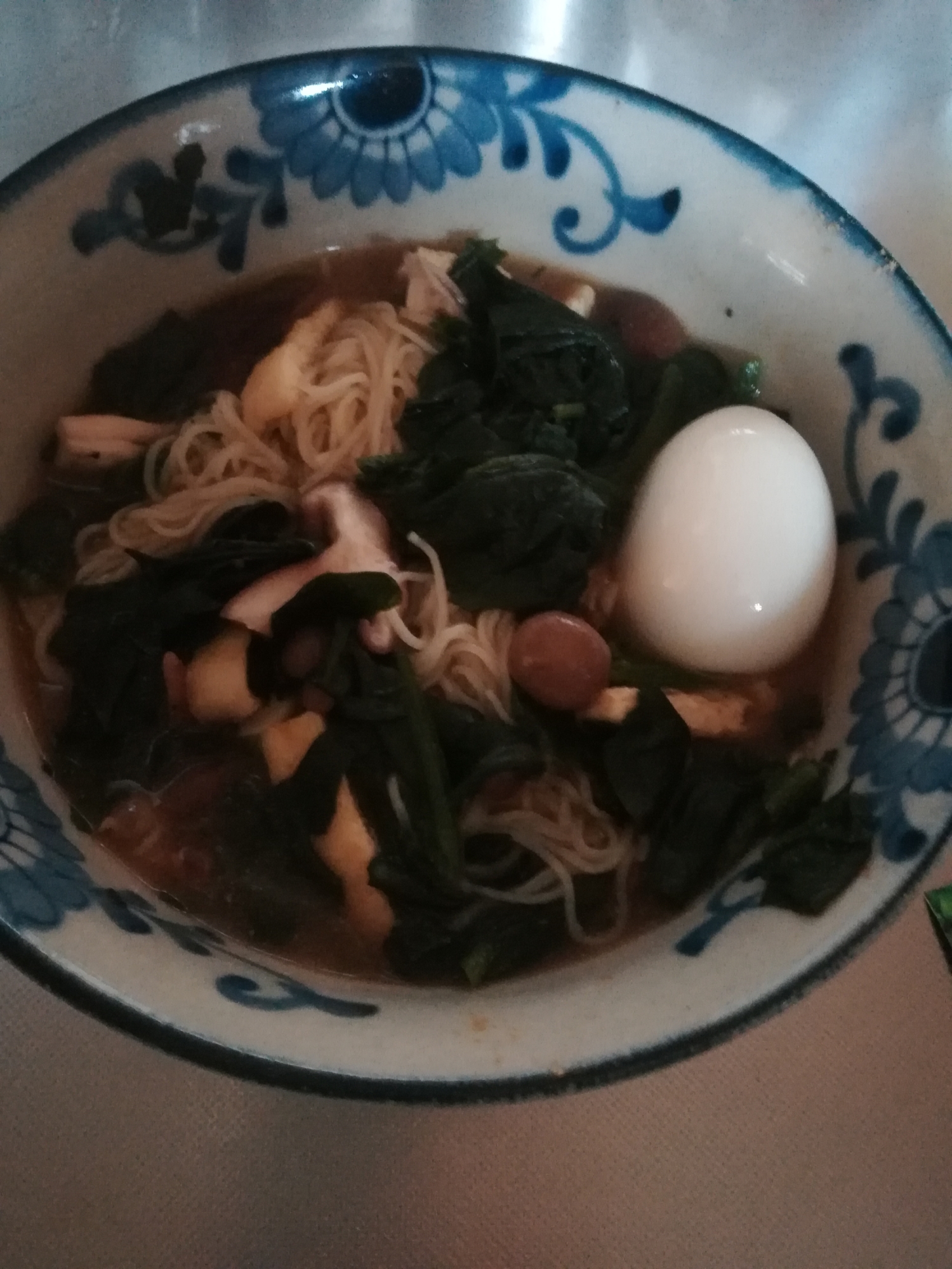 ほうれん草ときのこのカレー にゅうめん