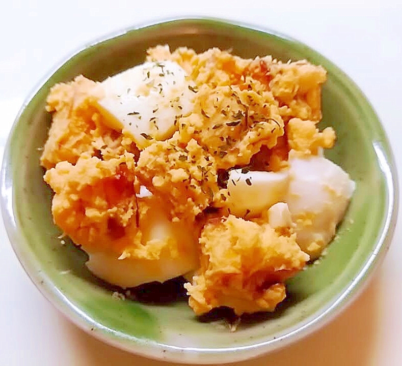 薩摩芋とゆで卵の黄身味噌マヨ和え