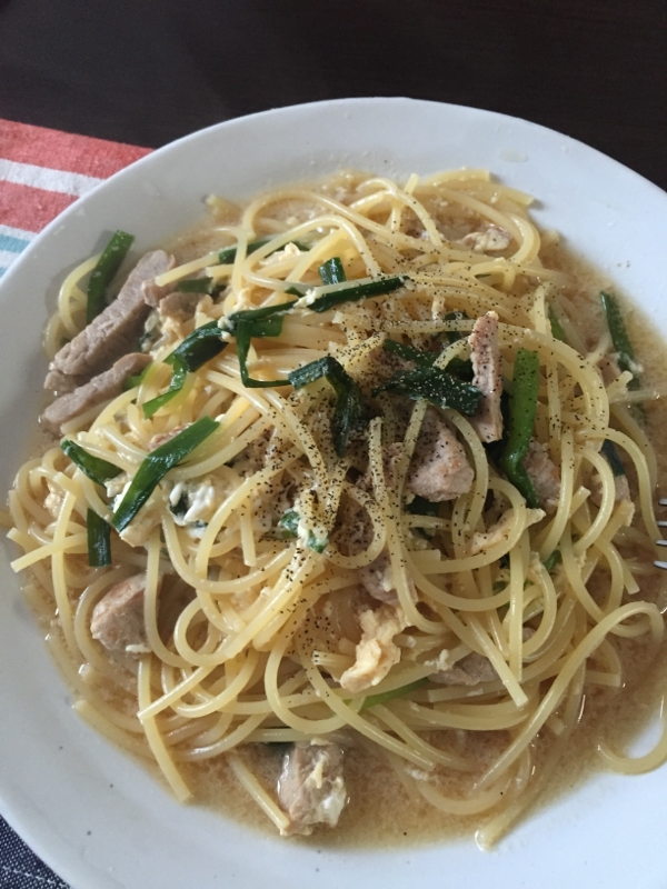 ニラ玉パスタ