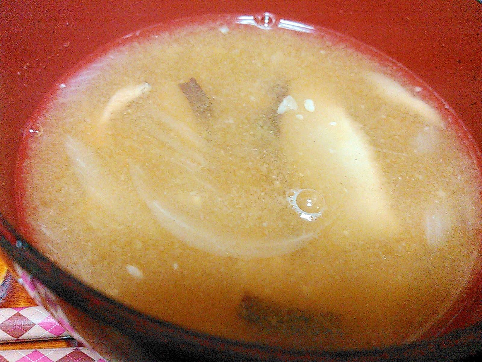 干し椎茸と玉ねぎの味噌汁