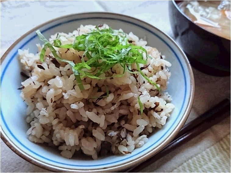 ＼アカモクとしらすの炊き込みご飯／