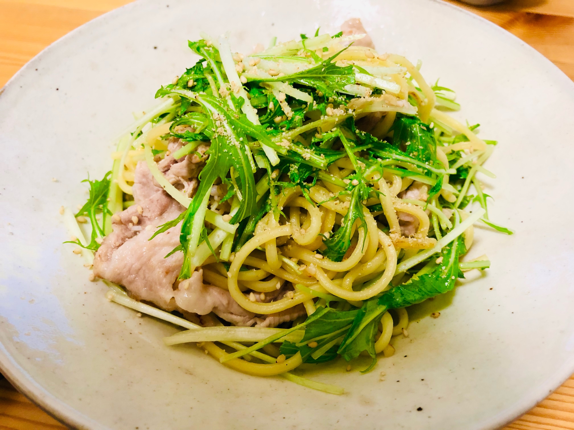 おつまみにも☆水菜の焼きそば