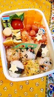 幼稚園のお弁当★丸い一口おにぎり♪