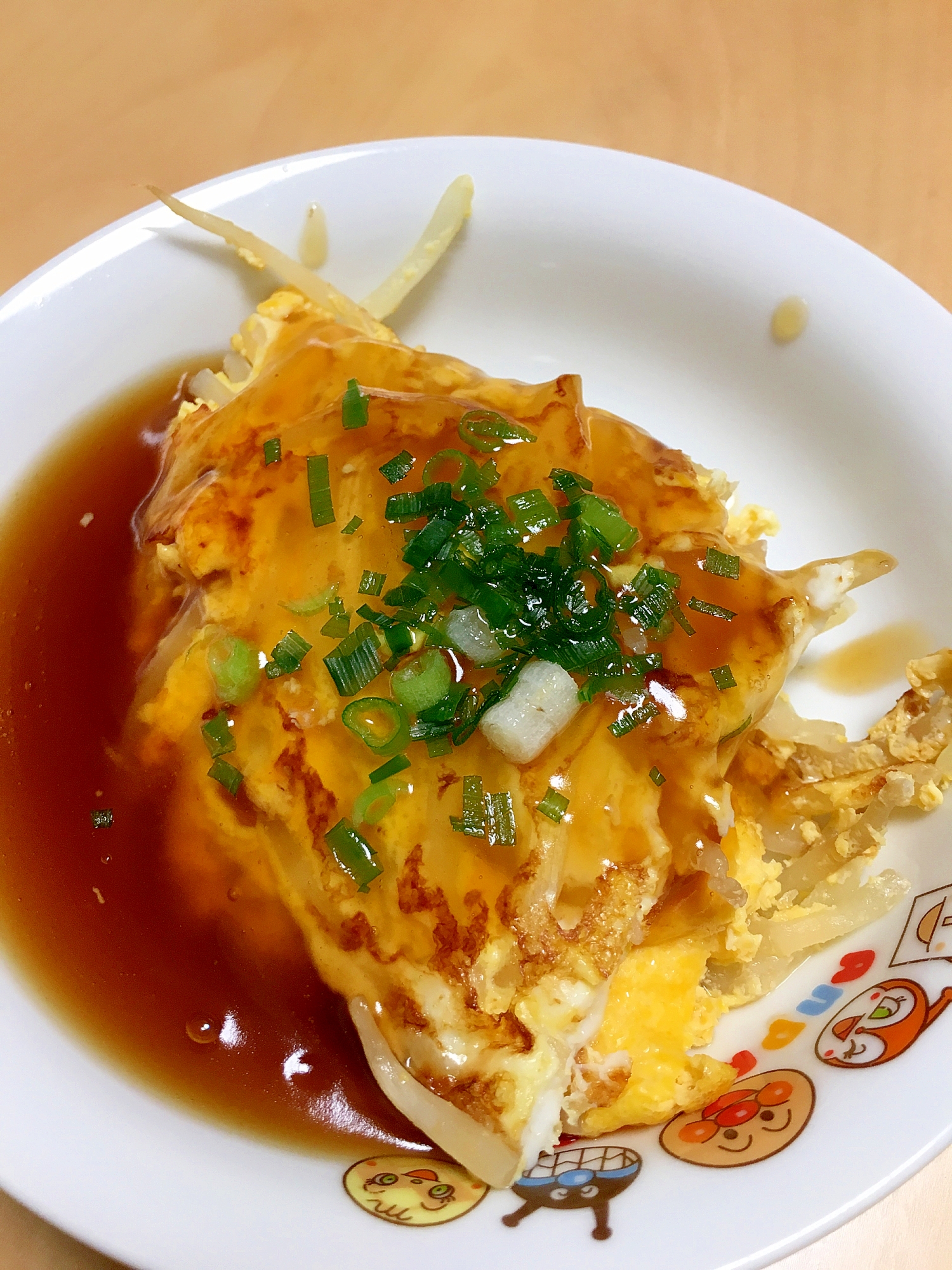 もやし卵焼きの甘酢あんかけ