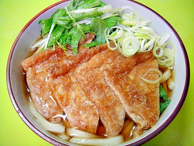 水菜入りきつねうどん