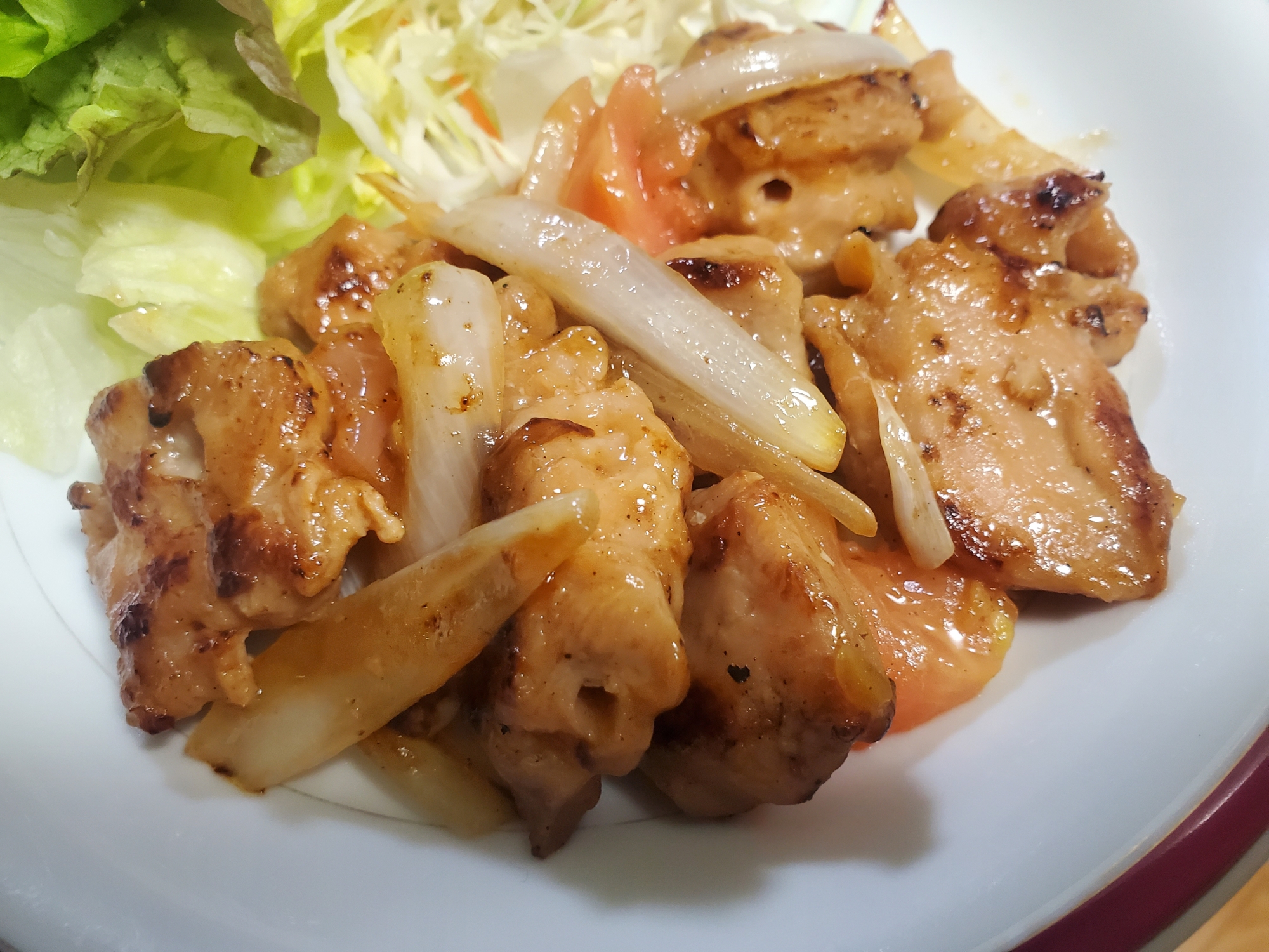 焼き鳥と野菜の炒め物