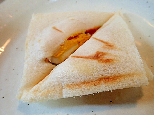 サンチュとゆで卵とチーズのホットサンド レシピ 作り方 By ぷ みぃまま 楽天レシピ