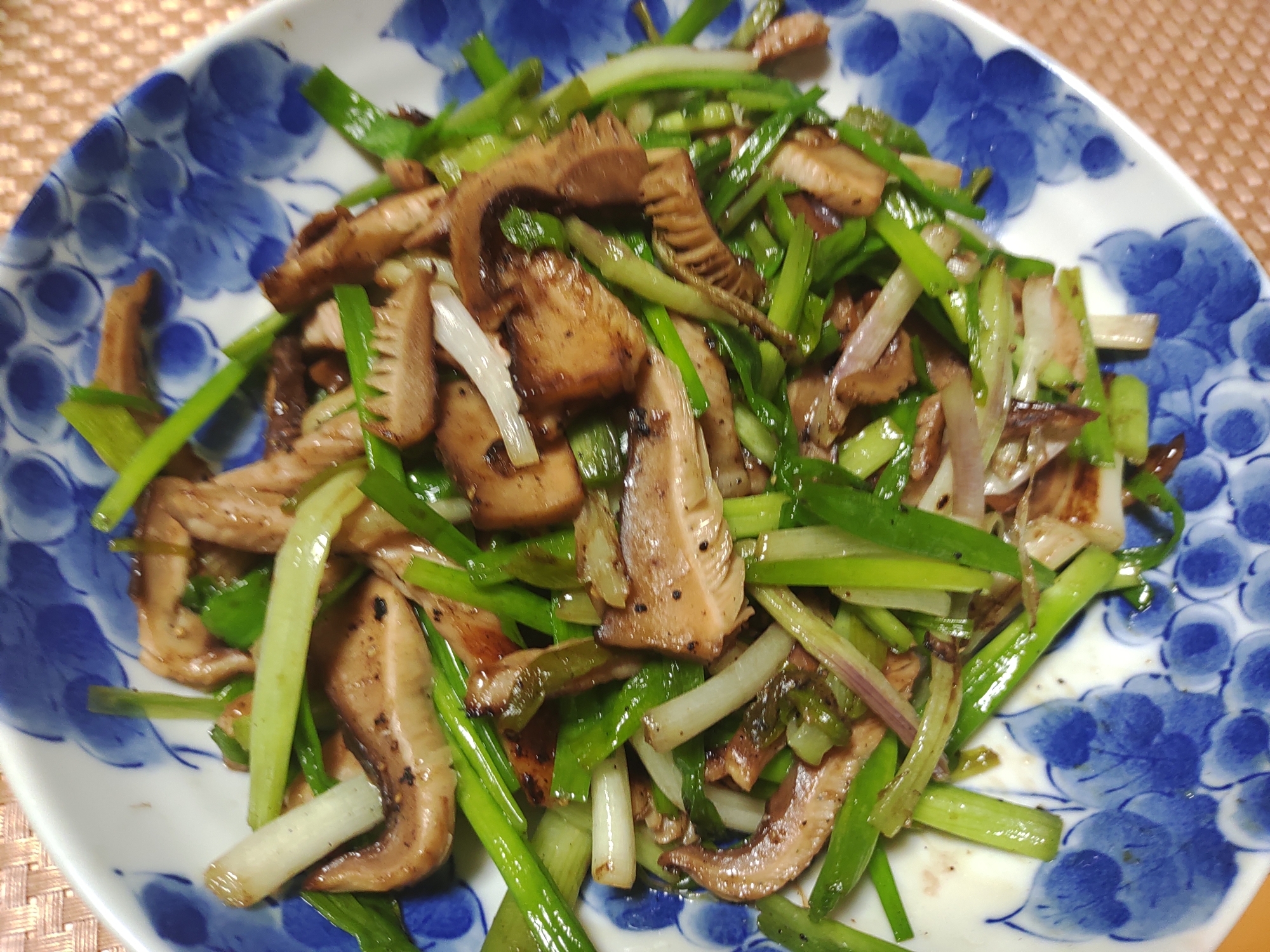 分葱と椎茸の炒め物