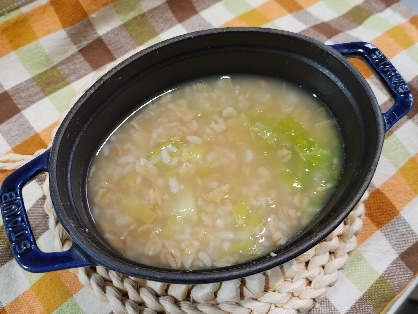 レタスオートミール入りおじや♪