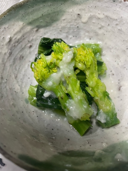 菜の花の塩麹からしごま和え