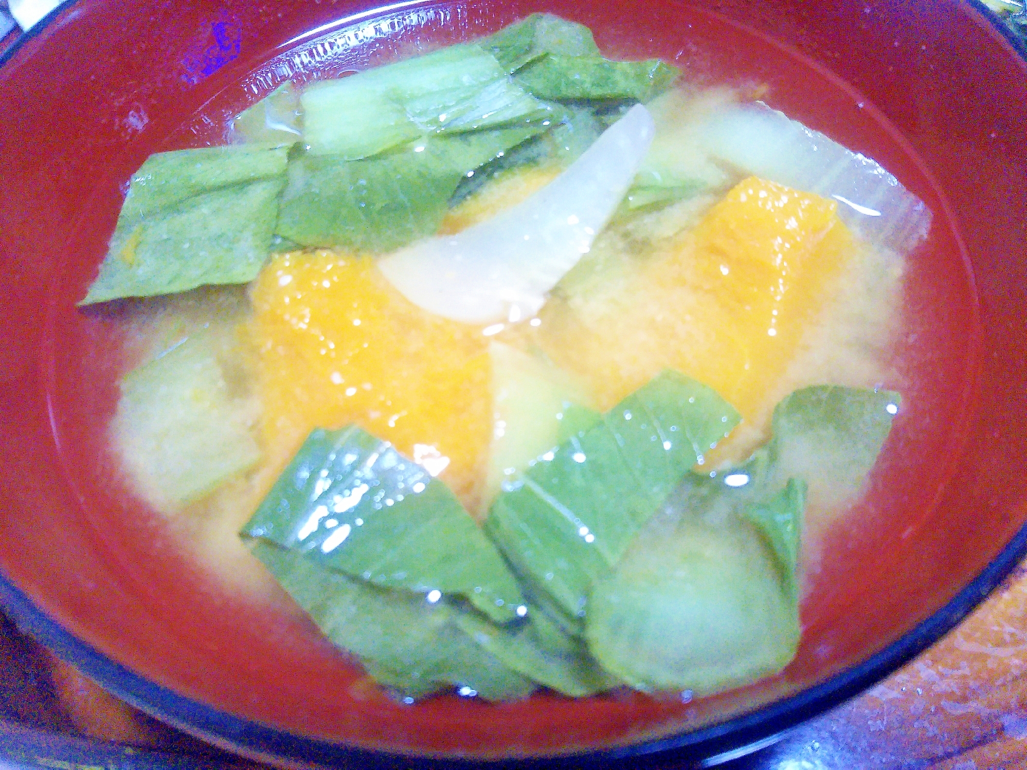 青梗菜&南瓜の味噌汁