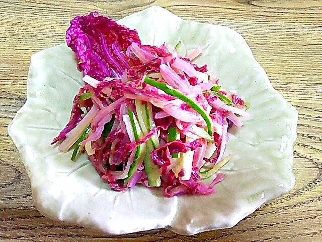紫白菜とキュウリ☆マリネ