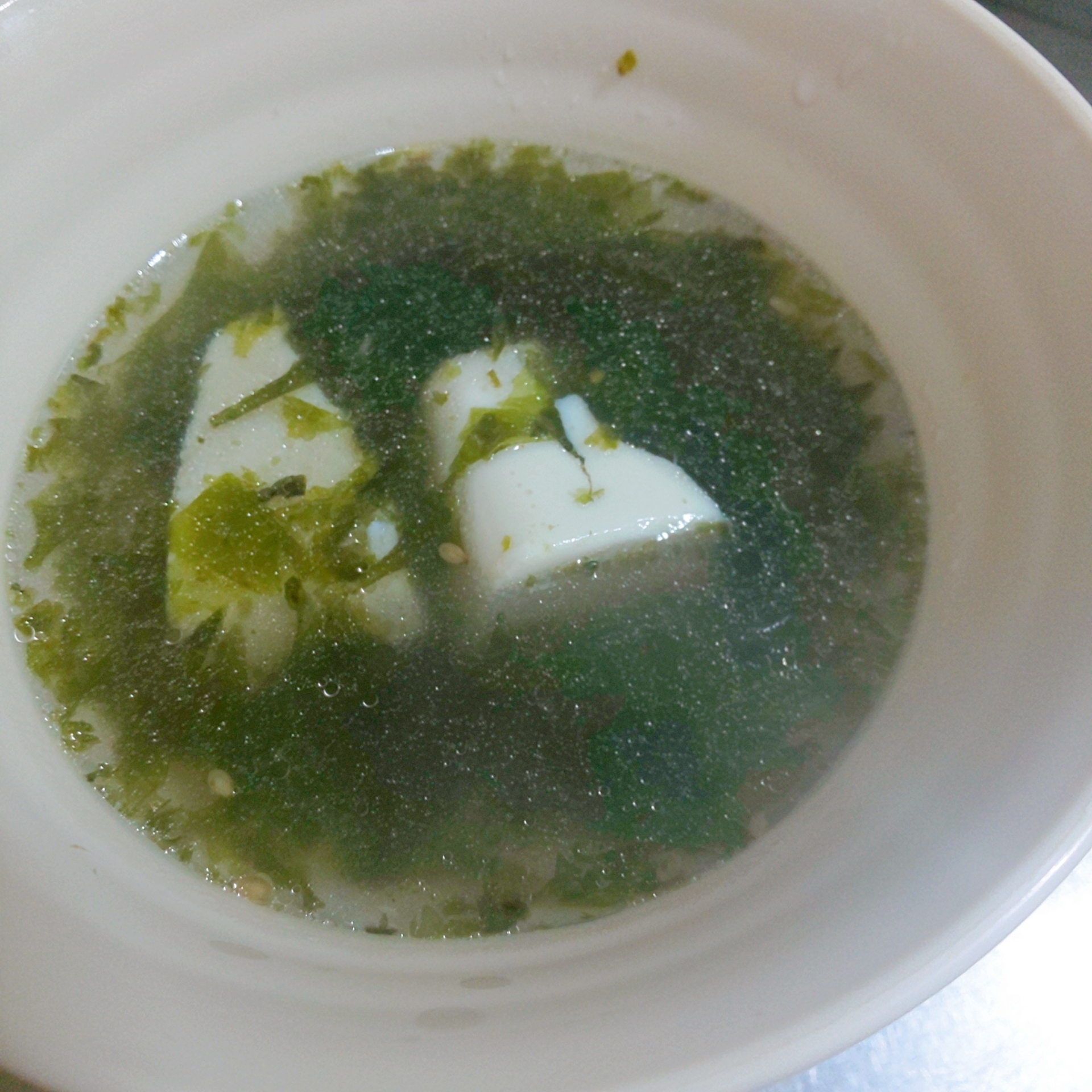 韓国のりと豆腐の中華スープ