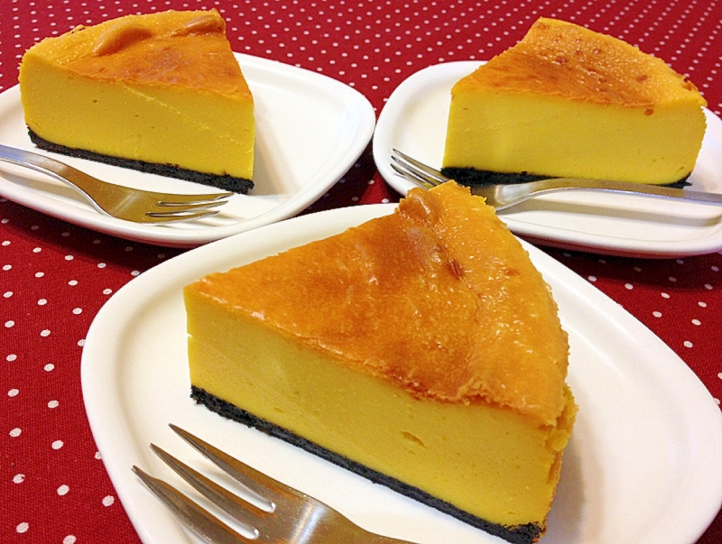 かぼちゃのベイクドチーズケーキ レシピ 作り方 By Yuu 菓 楽天レシピ