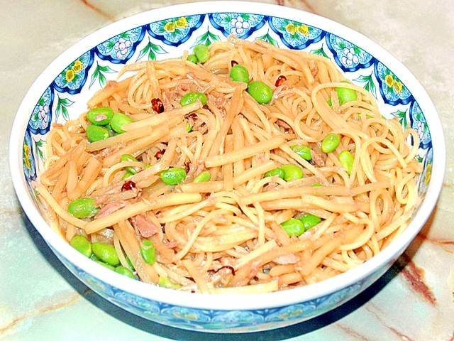 業務スーパーの筍で！和風のツナとタケノコパスタ♪