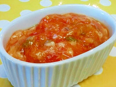 【離乳食】鯛＆ピーマンのトマトソース煮