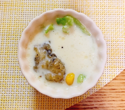 牡蠣の豆乳スープ