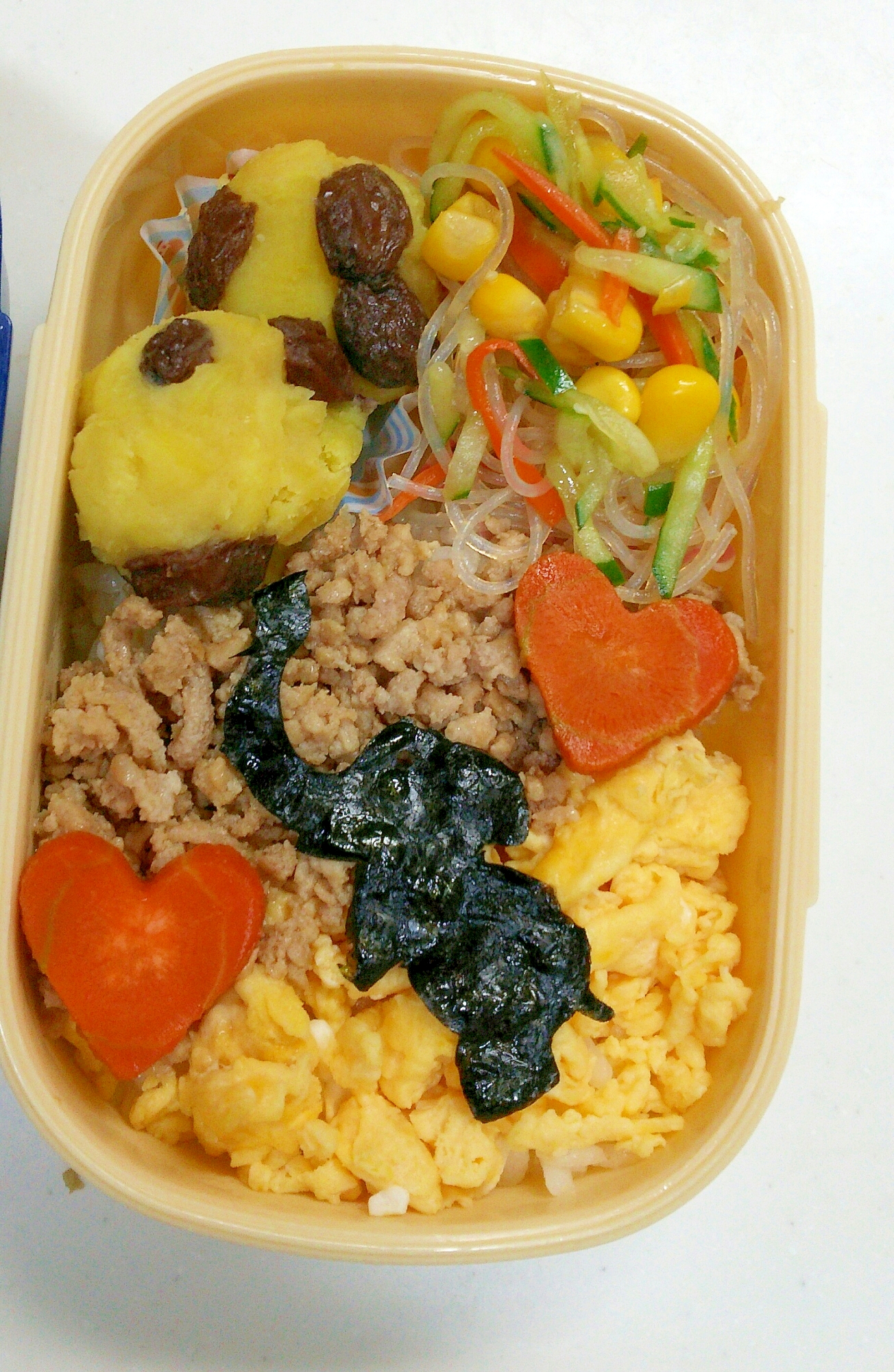 ２色丼弁当 幼児 レシピ 作り方 By ダイナママ 楽天レシピ