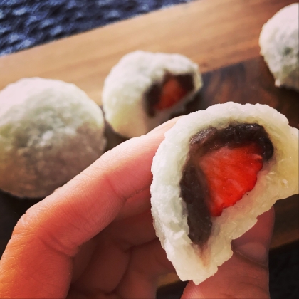 もち米でいちご大福
