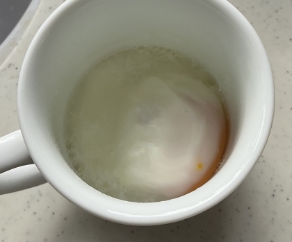 簡単温泉玉子　電子レンジとマグカップで1分