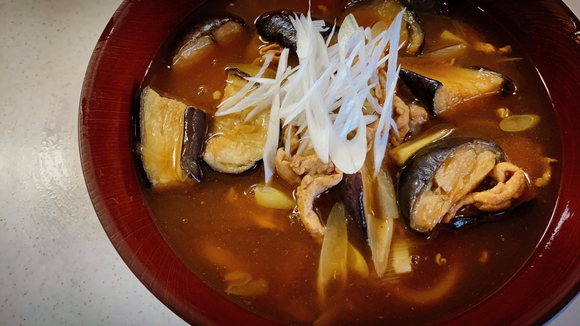 冷凍揚げ茄子を使って ジューシーカレーうどん